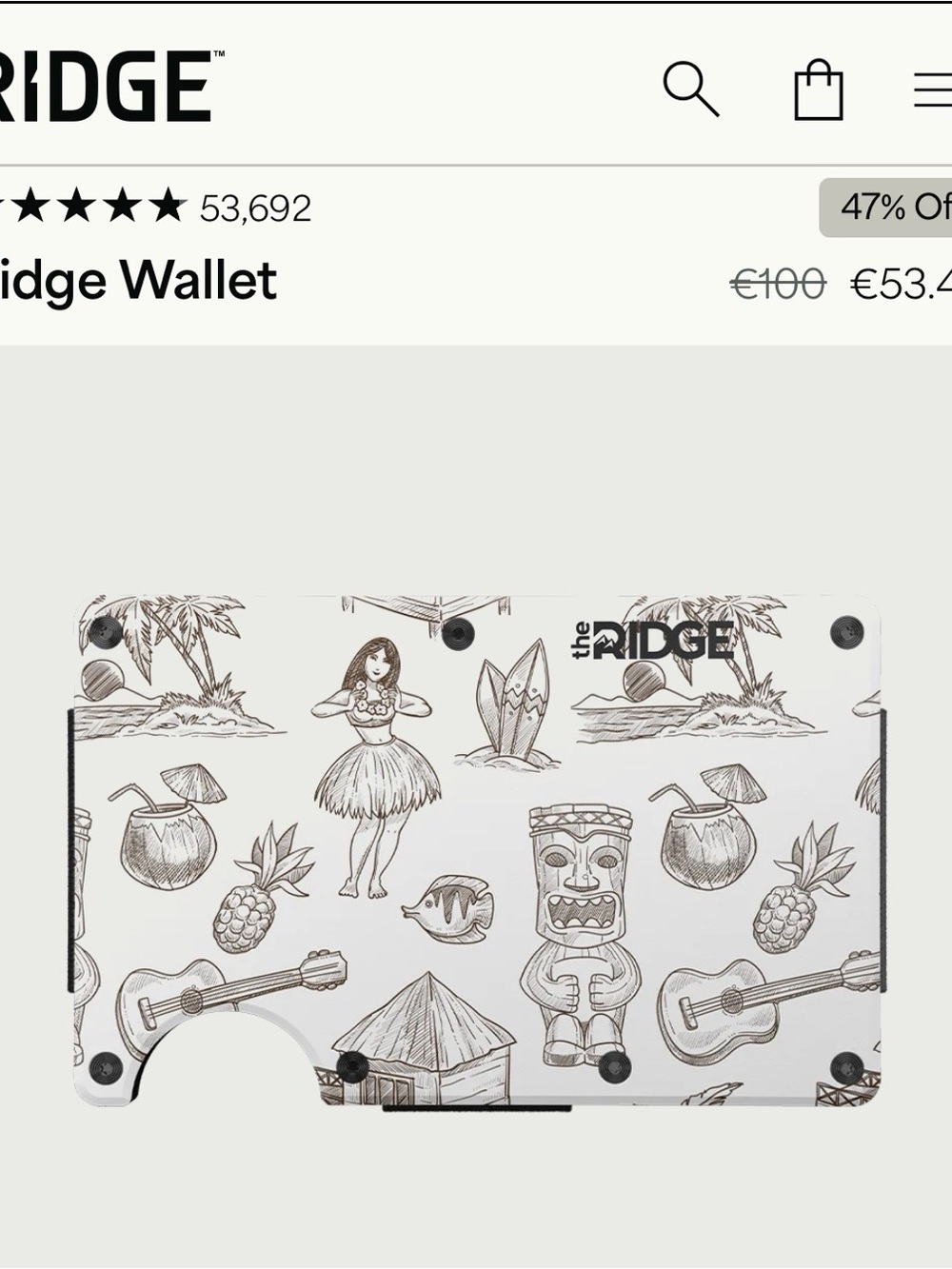 The Ridge Tiki Slim Wallet - NIB
